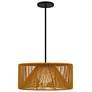 3_Alteck Key West 22" Wide Sand Black/Rattan LED Outdoor Hanging Light more views