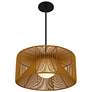 4_Alteck Key West 22" Wide Sand Black/Rattan LED Outdoor Hanging Light more views