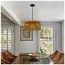 7_Alteck Key West 22" Wide Sand Black/Rattan LED Outdoor Hanging Light more views