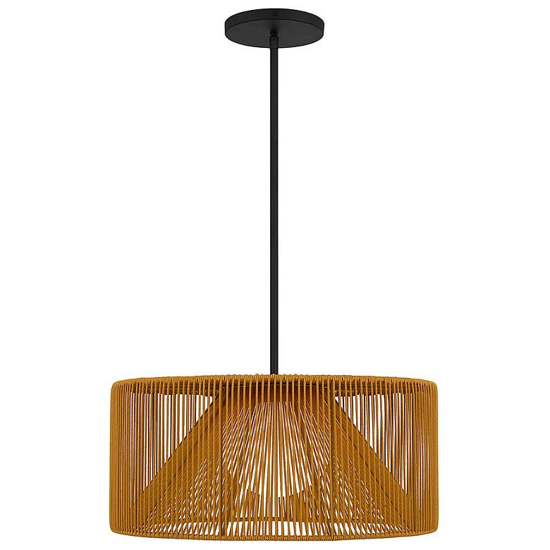 Image 3 Alteck Key West 22" Sand Black/Rattan LED Pendant more views