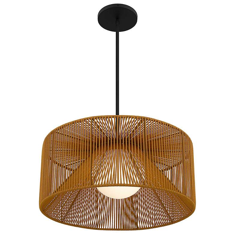 Image 4 Alteck Key West 22" Sand Black/Rattan LED Pendant more views