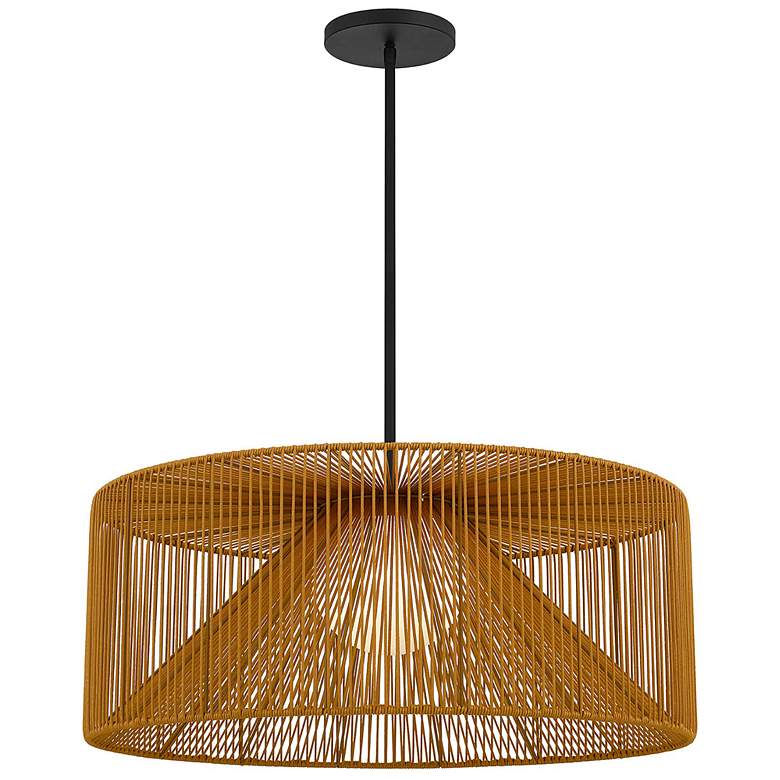 Image 1 Alteck Key West 30" Sand Black/Rattan LED Pendant
