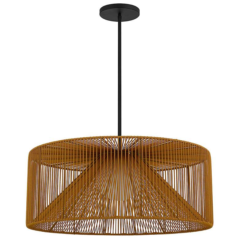 Image 2 Alteck Key West 30" Sand Black/Rattan LED Pendant more views