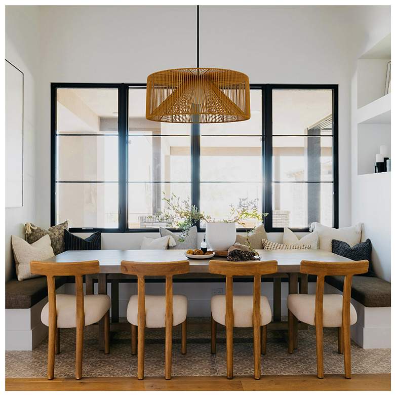 Image 6 Alteck Key West 30" Sand Black/Rattan LED Pendant more views