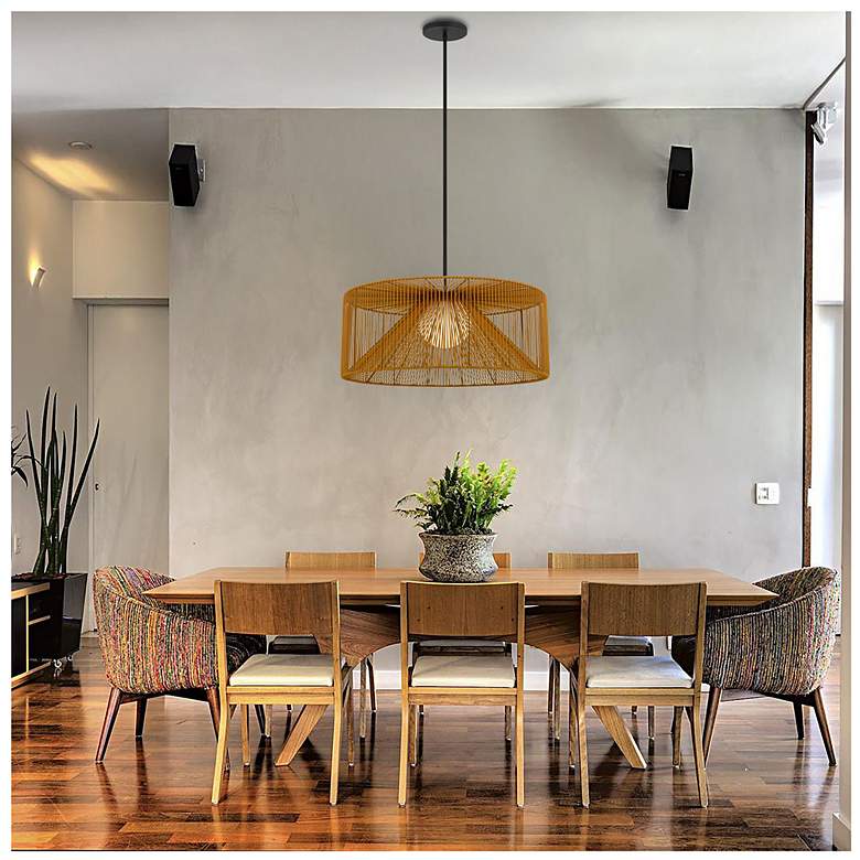 Image 7 Alteck Key West 30" Sand Black/Rattan LED Pendant more views