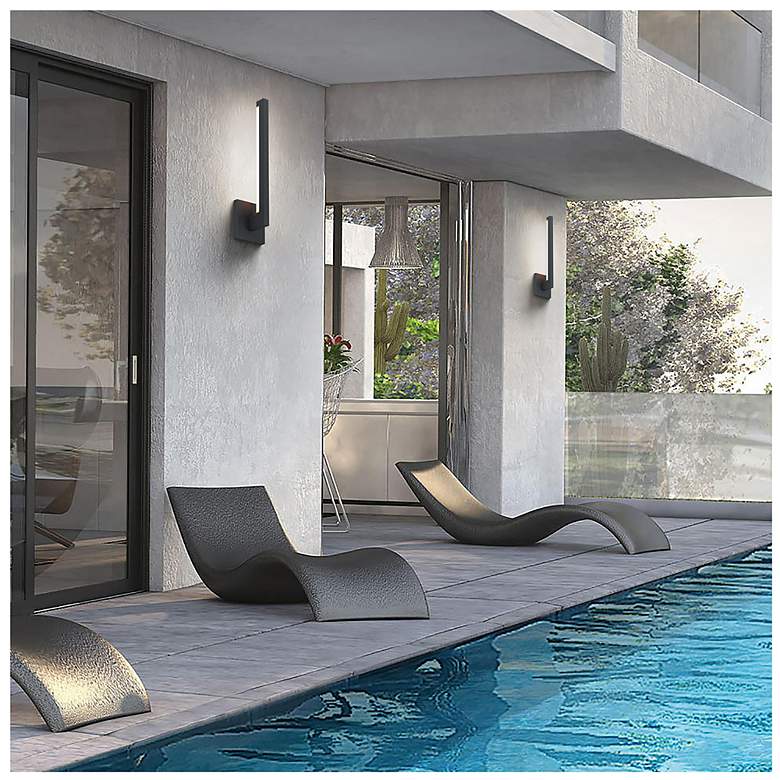 Image 6 Alteck Lana 24" High Sand Black LED Wall Sconce more views