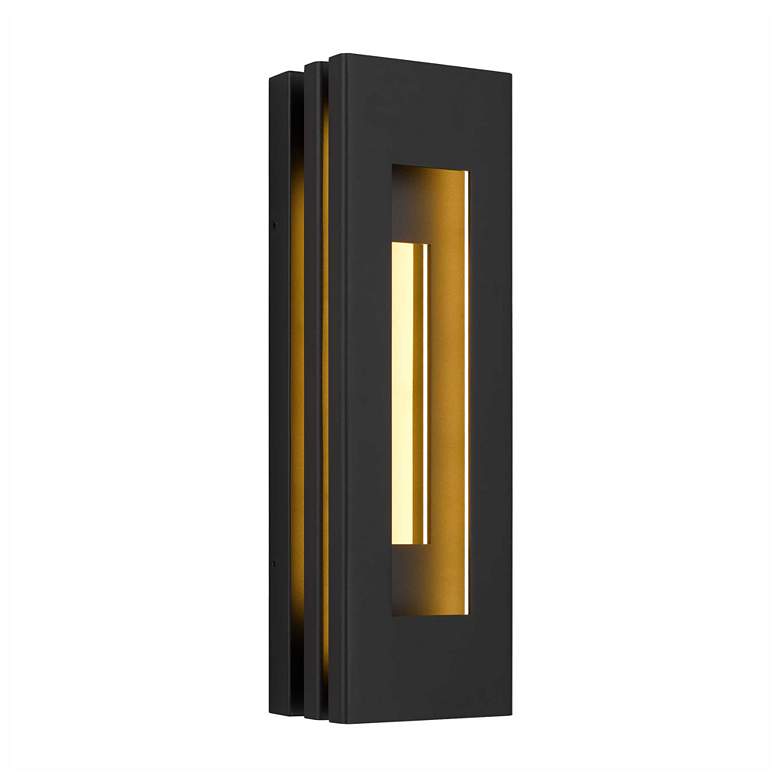 Image 1 Alteck Layer 18" High Sand Black LED Wall Sconce