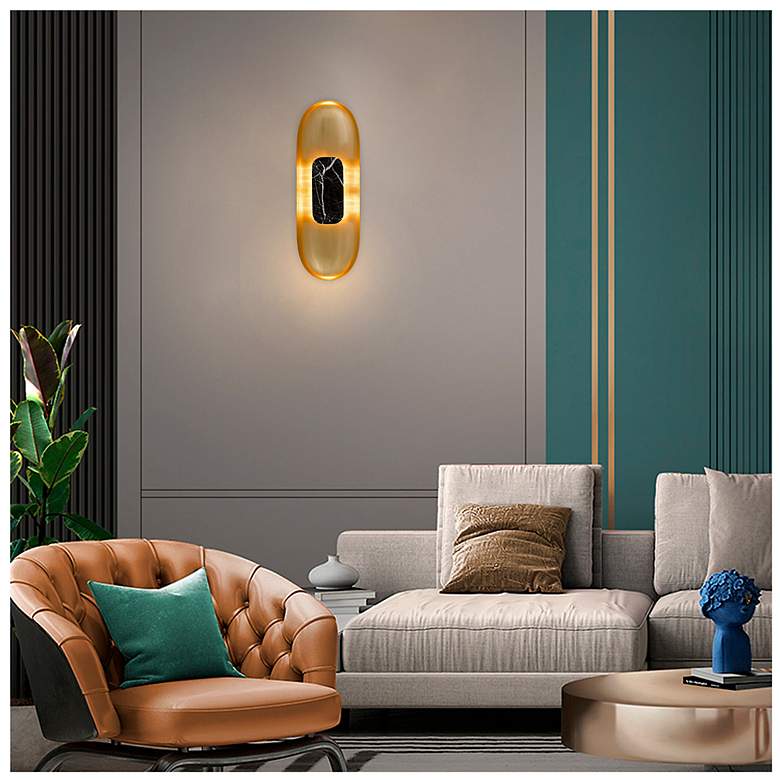 Image 7 Alteck Marilyn 20" High Brushed Brass LED Wall Sconce more views
