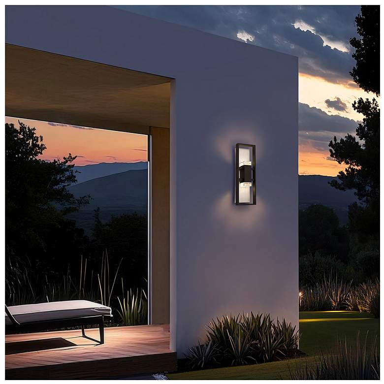 Image 6 Alteck Mars 18" High Sand Black LED Wall Sconce more views