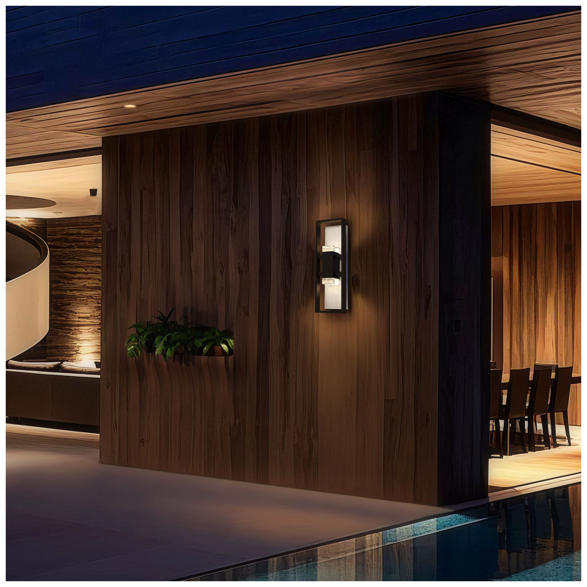 Alteck Mars 18" High Sand Black LED Wall Sconce