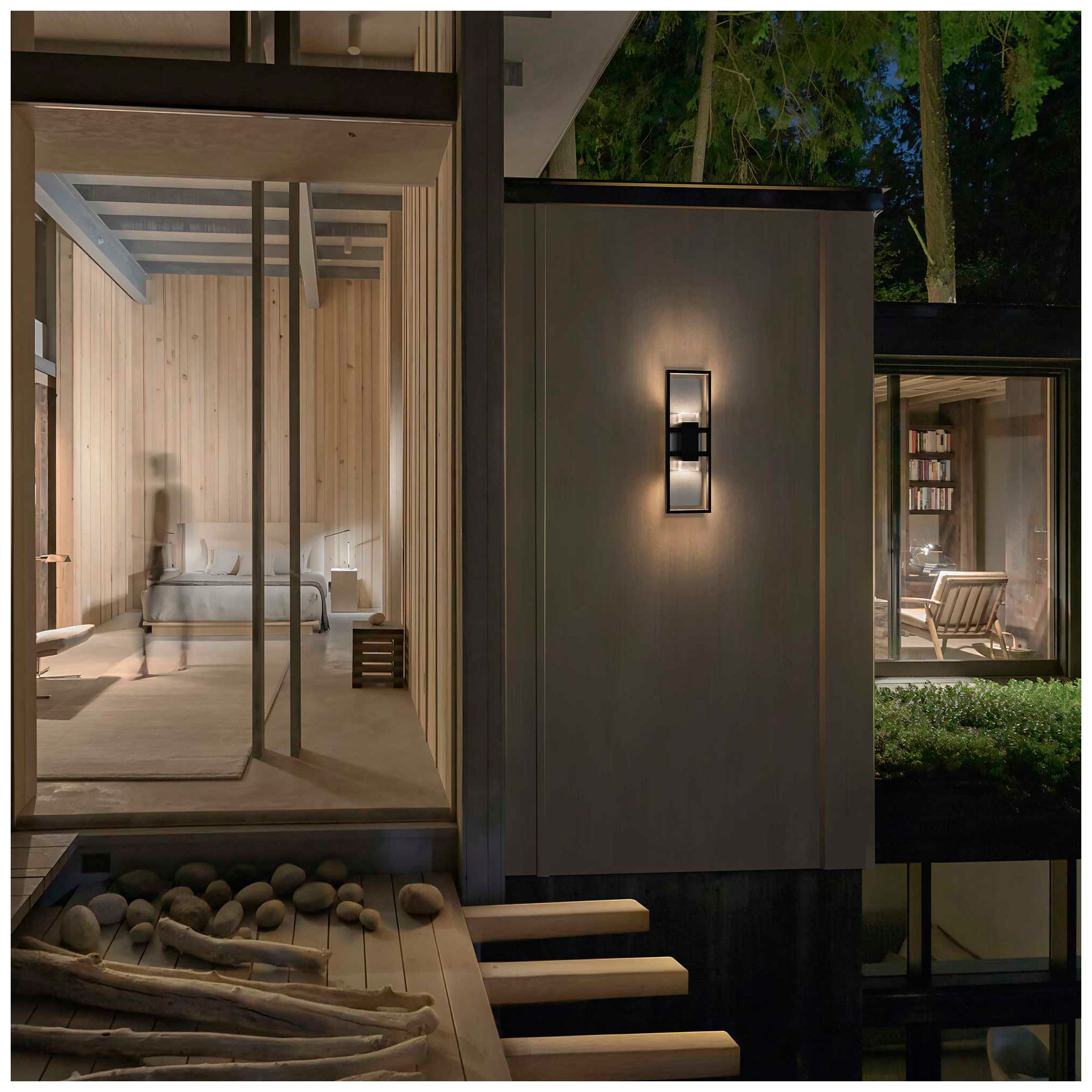 Alteck Mars 18" High Sand Black LED Wall Sconce