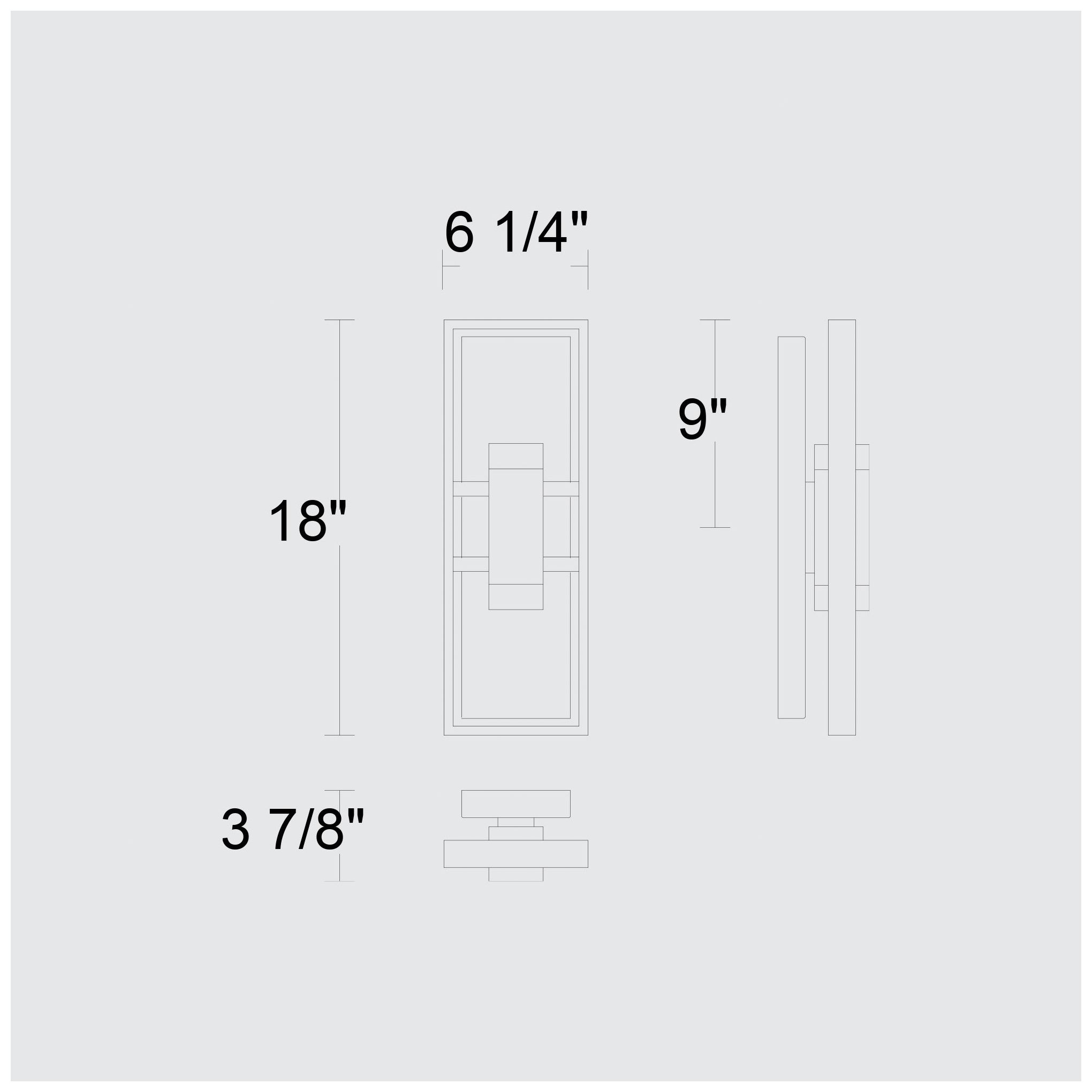 Alteck Mars 18" High Sand Black LED Wall Sconce