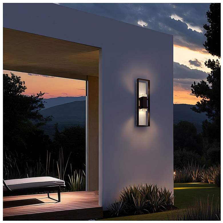 Image 6 Alteck Mars 24" High Sand Black LED Wall Sconce more views