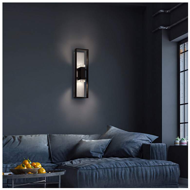 Image 7 Alteck Mars 24" High Sand Black LED Wall Sconce more views