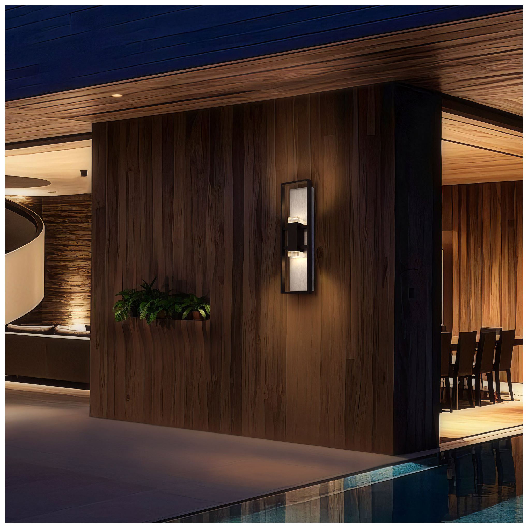 Alteck Mars 24" High Sand Black LED Wall Sconce