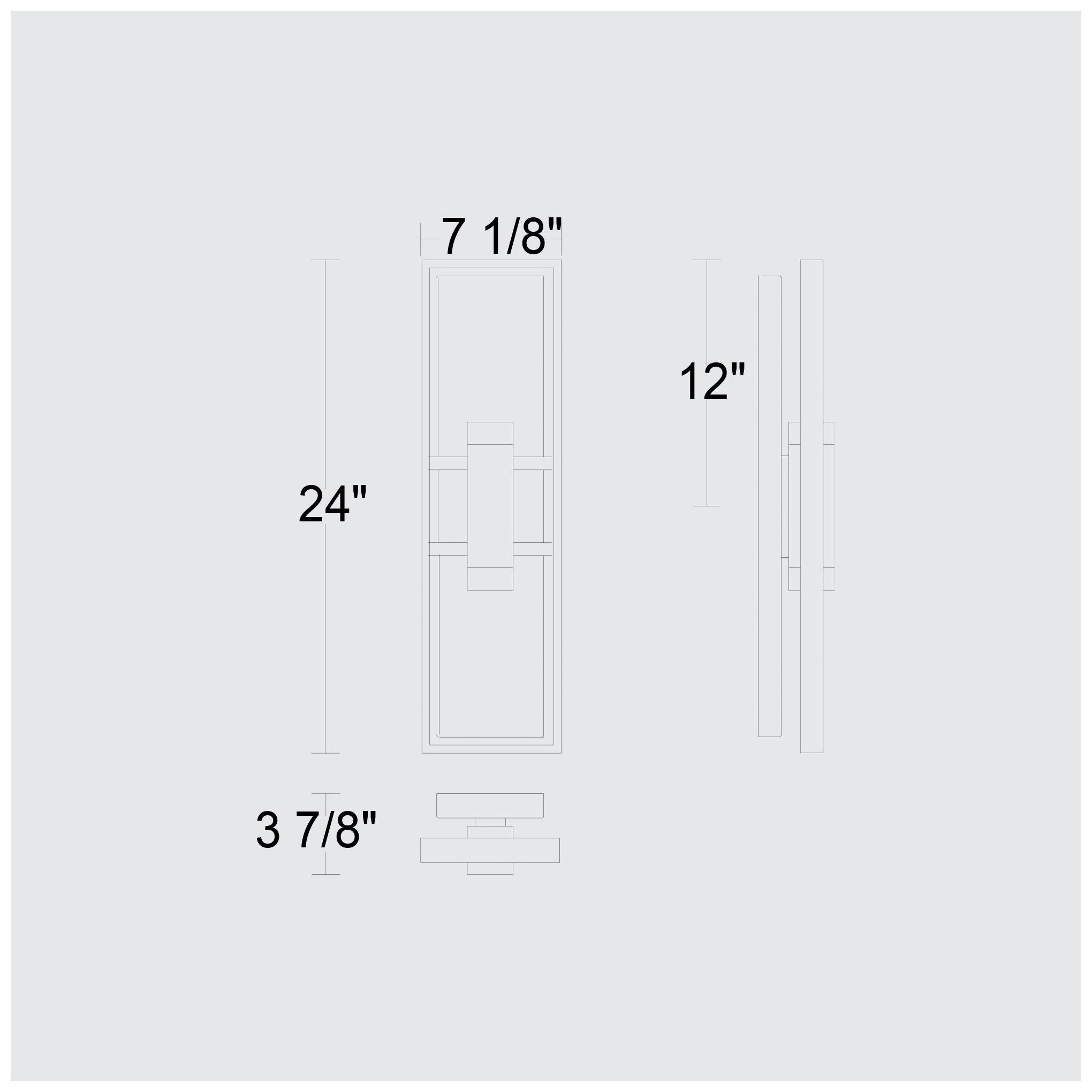 Alteck Mars 24" High Sand Black LED Wall Sconce