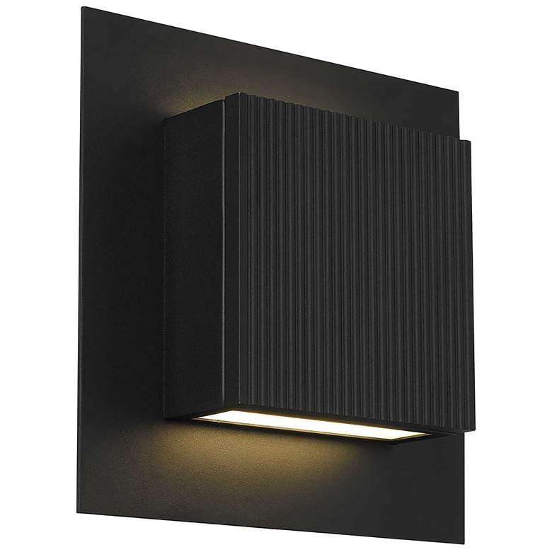 Image 1 Alteck Miami 10 1/4" High Sand Black LED Wall Sconce