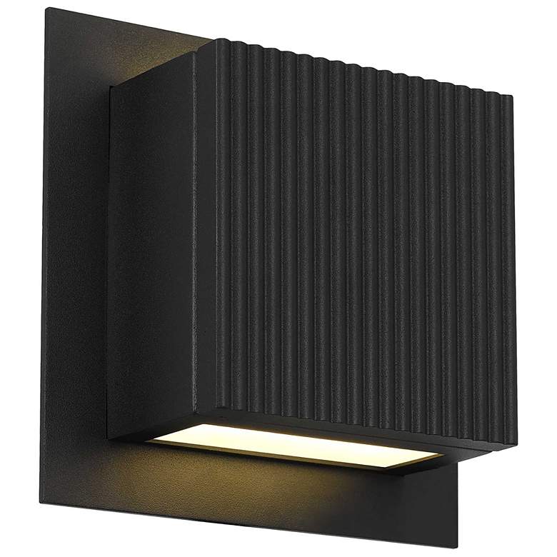 Image 1 Alteck Miami 6 1/4" High Sand Black LED Wall Sconce