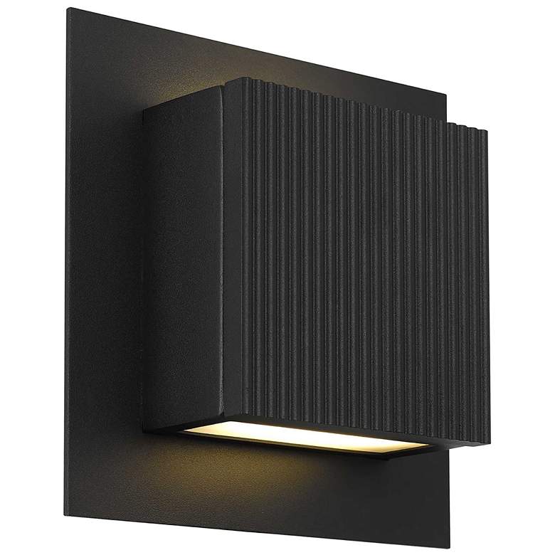 Image 1 Alteck Miami 8" High Sand Black LED Wall Sconce