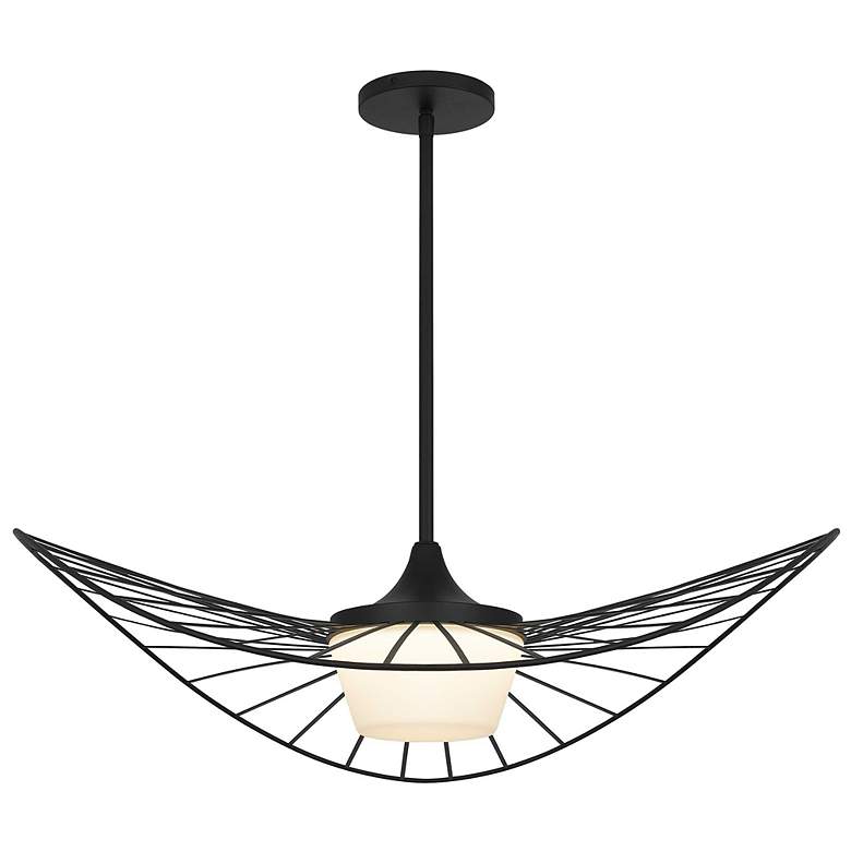 Image 4 Alteck New Wave 34" Sand Black LED Pendant more views