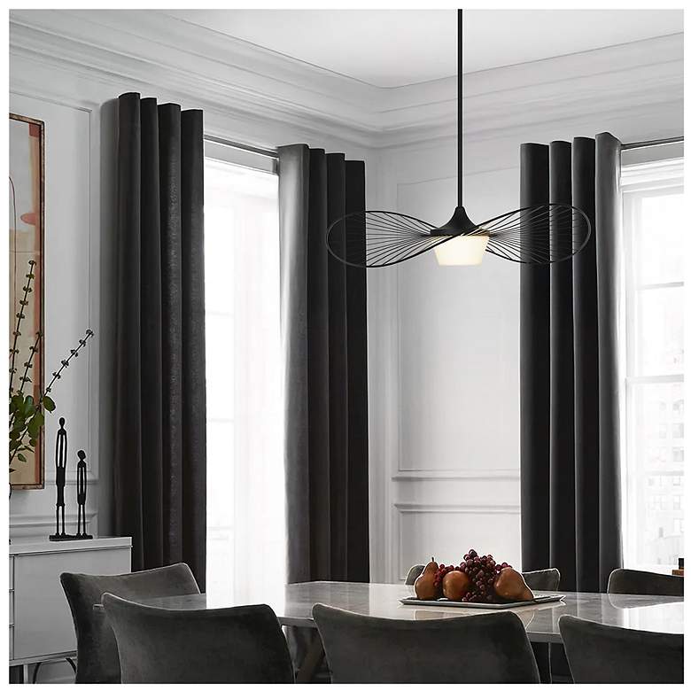 Image 6 Alteck New Wave 34" Sand Black LED Pendant more views