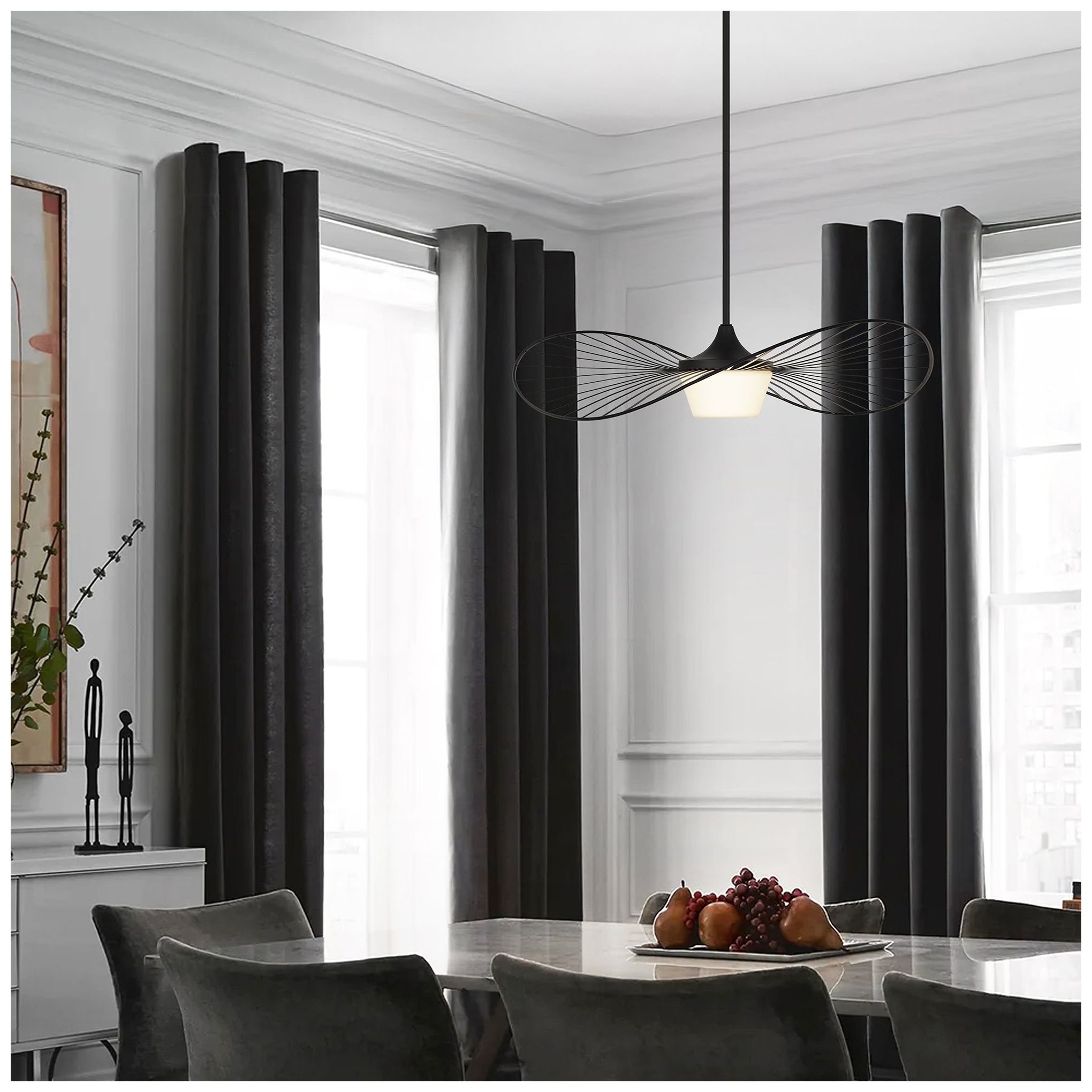 Alteck New Wave 34" Sand Black LED Pendant