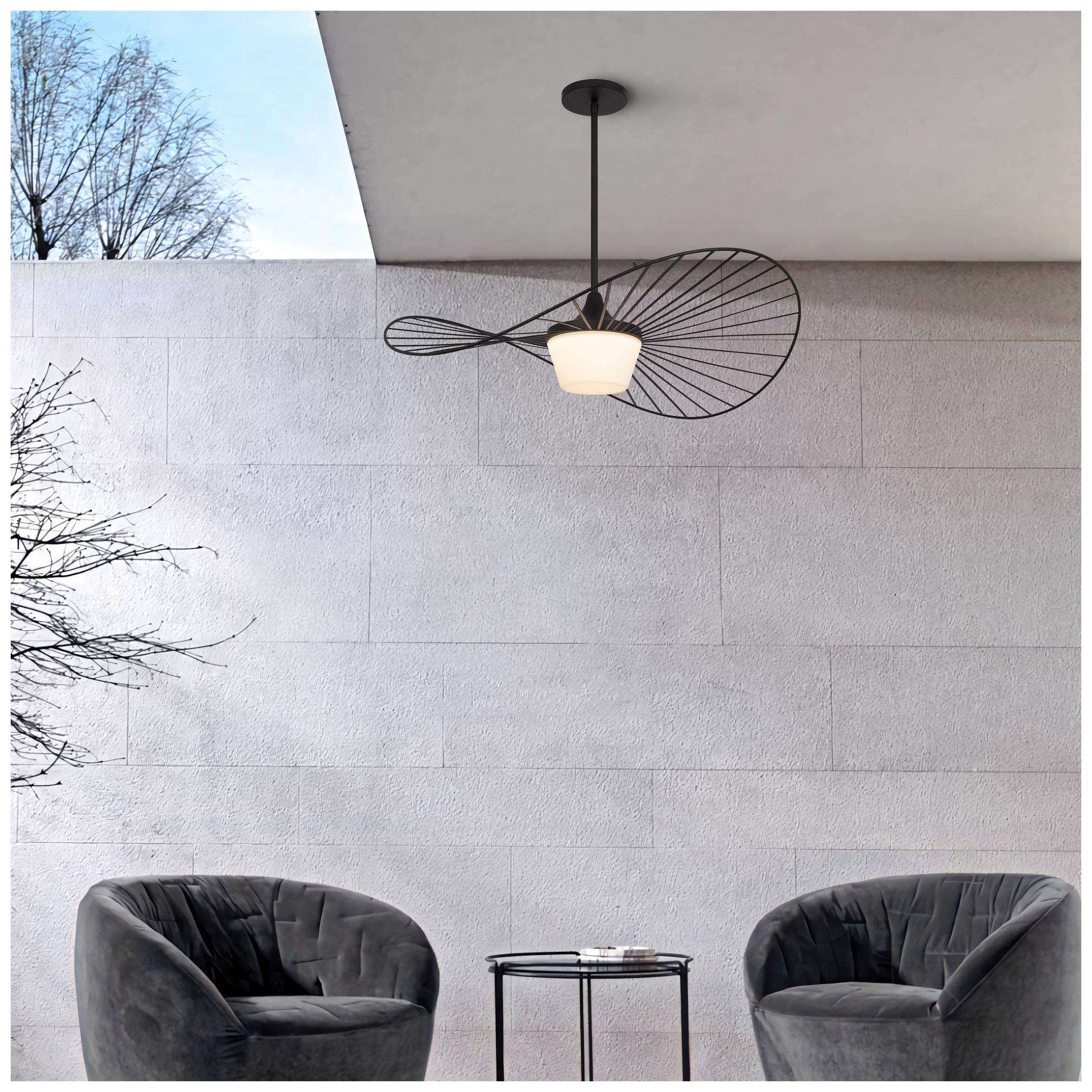 Alteck New Wave 34" Sand Black LED Pendant