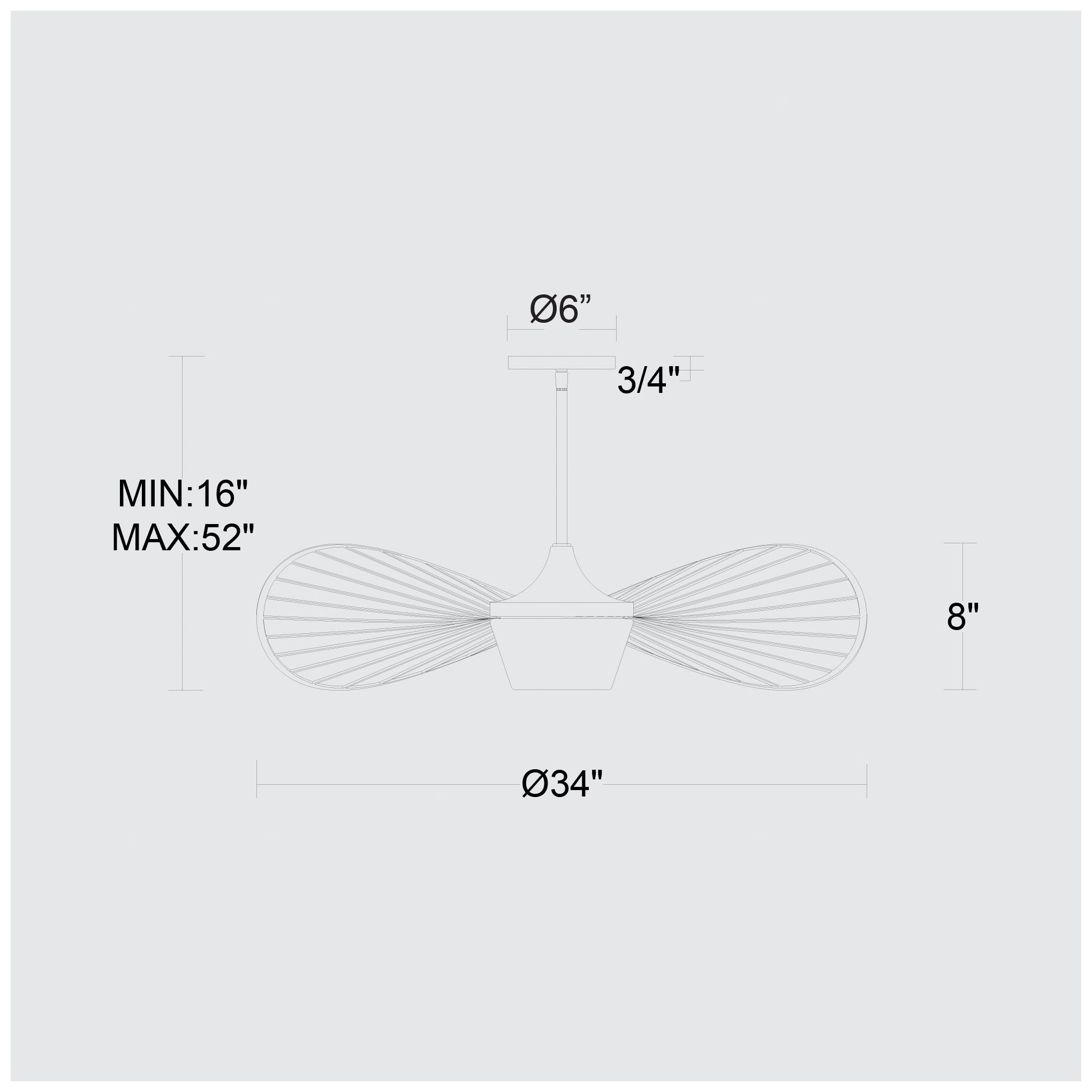 Alteck New Wave 34" Sand Black LED Pendant