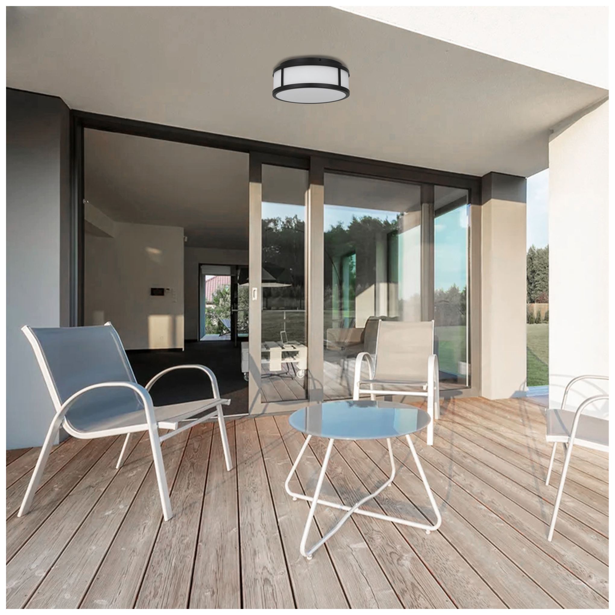 Image 6 Alteck Panel Round 10" Sand Black LED Flush Mount more views