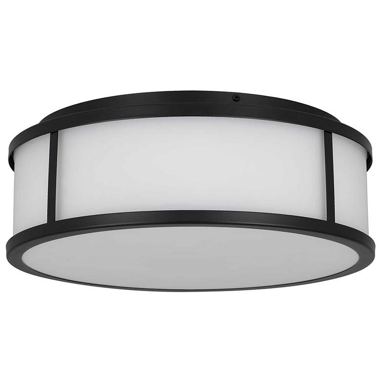 Image 2 Alteck Panel Round 14" Sand Black LED Flush Mount more views