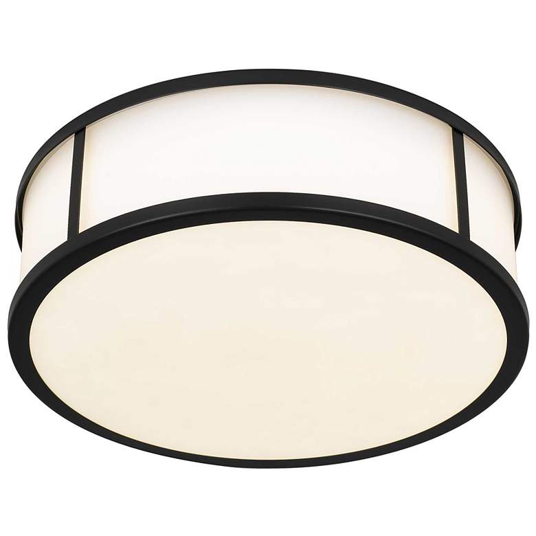 Image 3 Alteck Panel Round 14" Sand Black LED Flush Mount more views