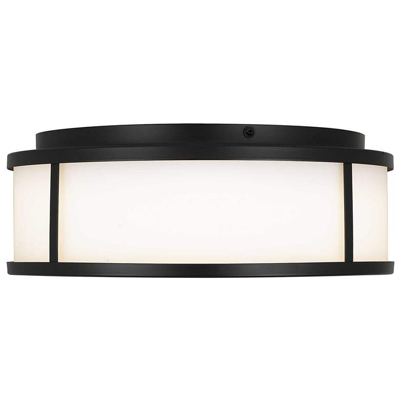 Image 4 Alteck Panel Round 14" Sand Black LED Flush Mount more views