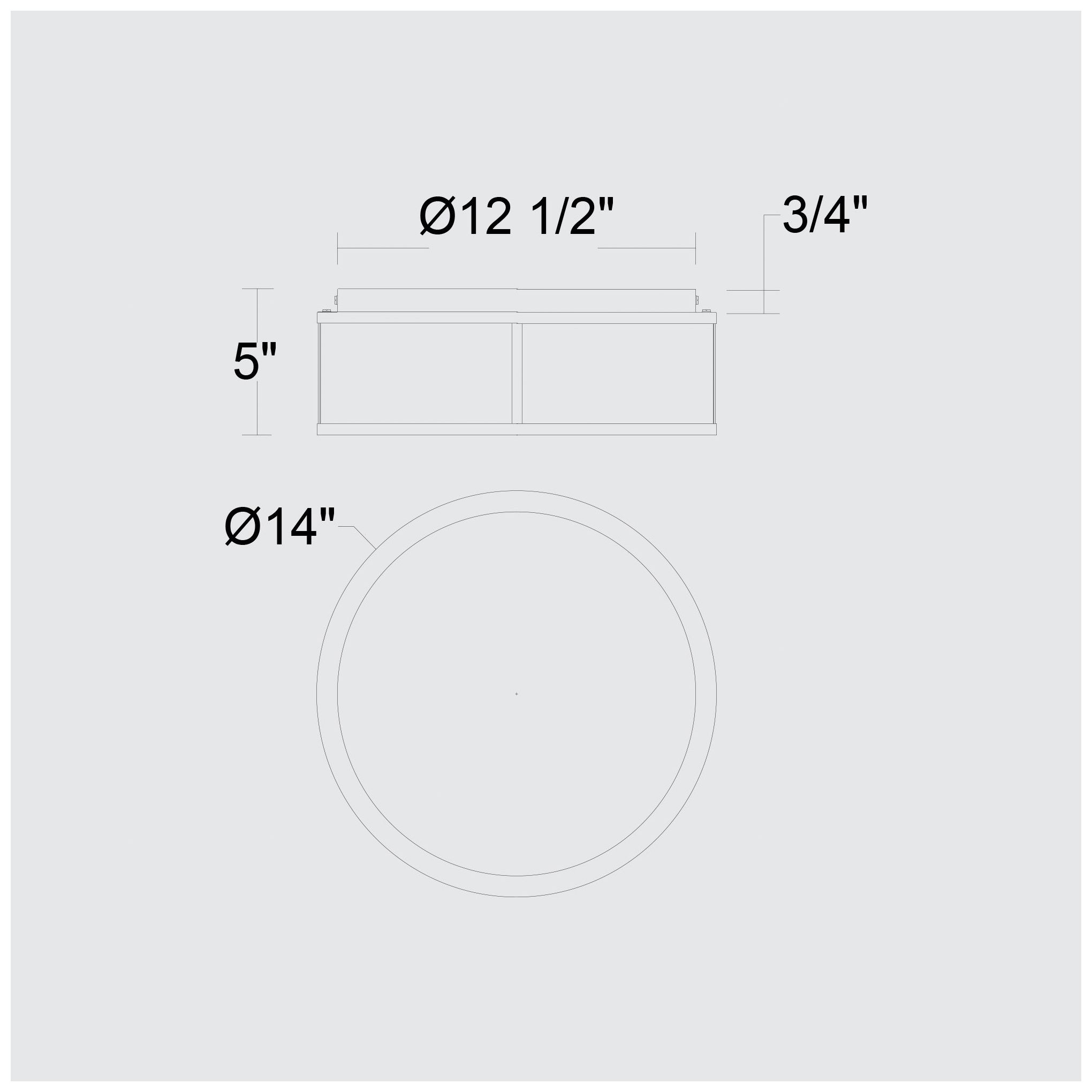 Image 7 Alteck Panel Round 14" Sand Black LED Flush Mount more views