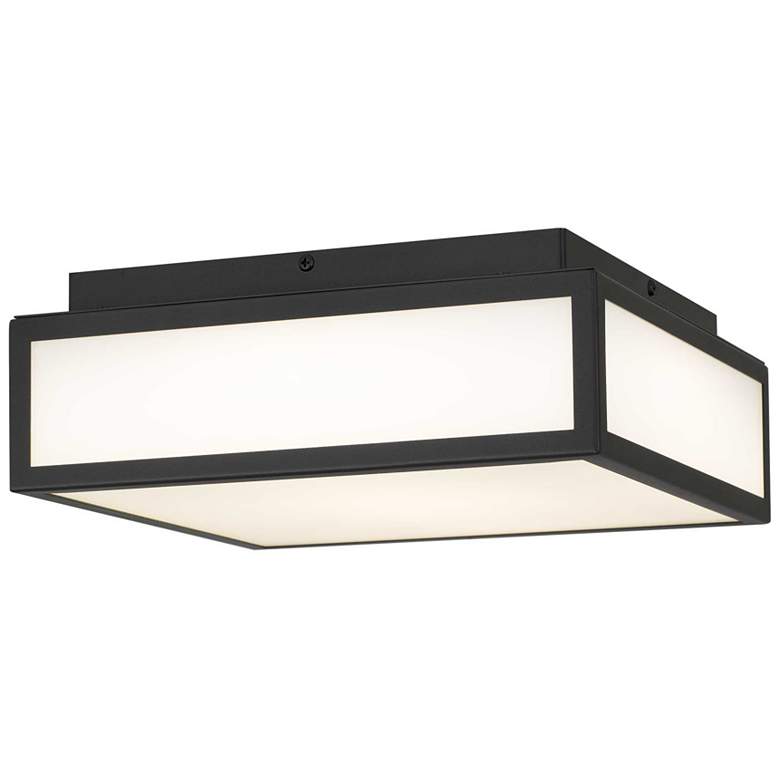 Image 1 Alteck Panel Square 10" Wide Sand Black LED Flush Mount