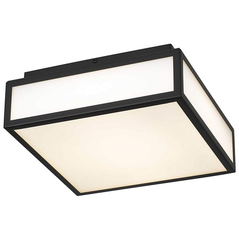 Image 3 Alteck Panel Square 10" Wide Sand Black LED Flush Mount more views