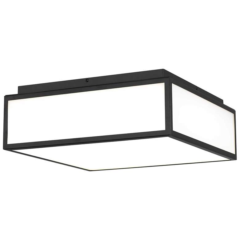 Image 1 Alteck Panel Square 14" Wide Sand Black LED Flush Mount