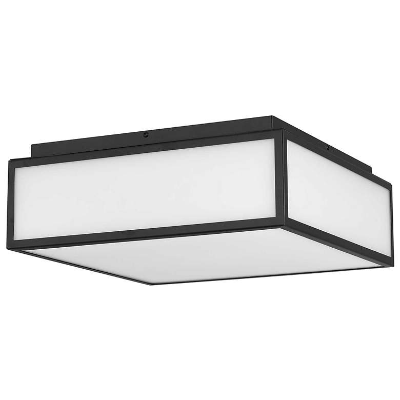 Image 2 Alteck Panel Square 14" Wide Sand Black LED Flush Mount more views