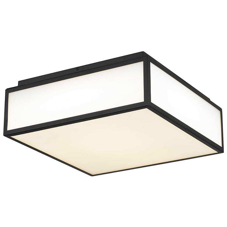 Image 3 Alteck Panel Square 14" Wide Sand Black LED Flush Mount more views
