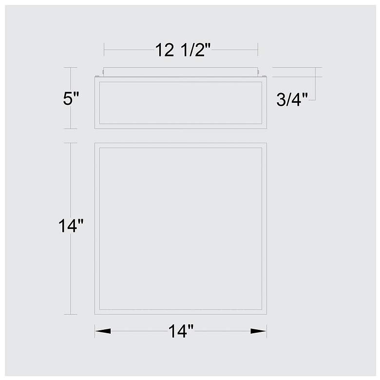 Image 7 Alteck Panel Square 14" Wide Sand Black LED Flush Mount more views