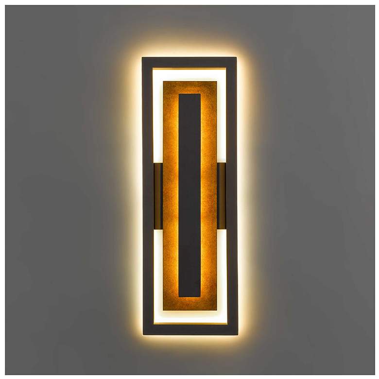 Image 3 Alteck Panels 20 1/4" High Dark Bronze LED Wall Sconce more views