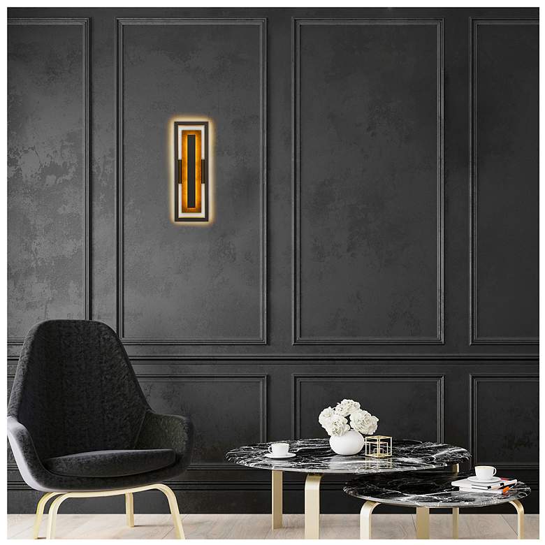 Image 7 Alteck Panels 20 1/4" High Dark Bronze LED Wall Sconce more views