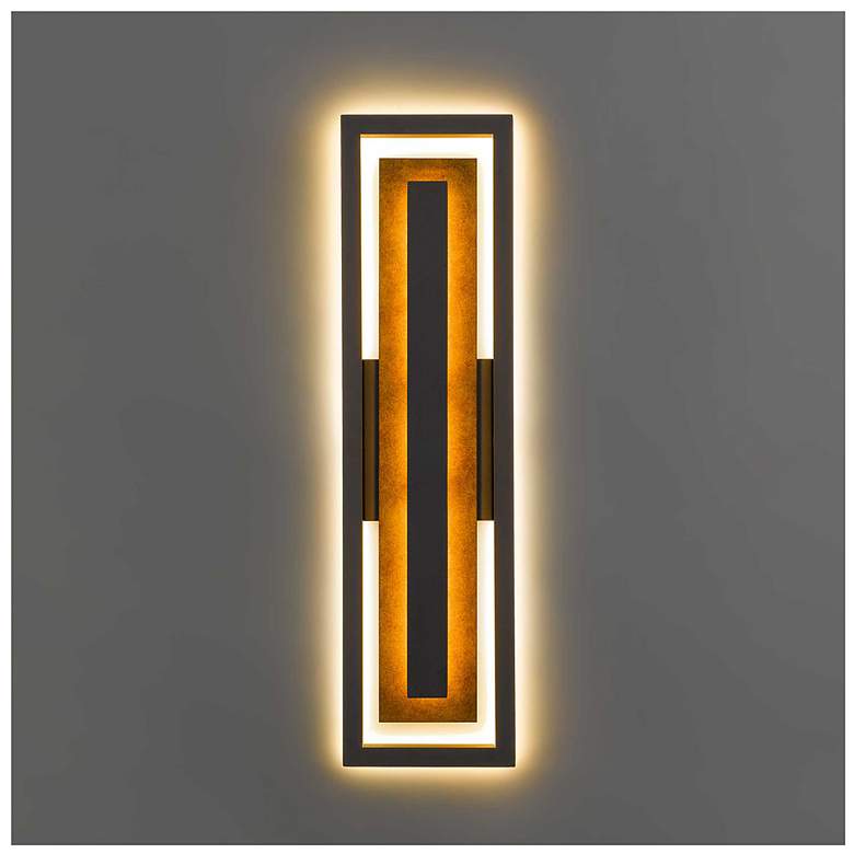 Image 3 Alteck Panels 26 1/4" High Dark Bronze LED Wall Sconce more views