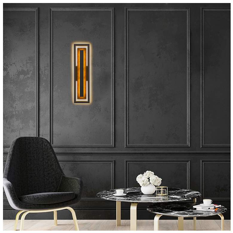 Image 7 Alteck Panels 26 1/4" High Dark Bronze LED Wall Sconce more views