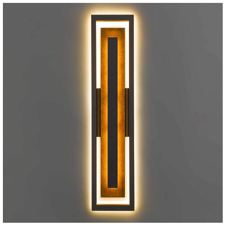 Image 3 Alteck Panels 32 1/4" High Dark Bronze LED Wall Sconce more views