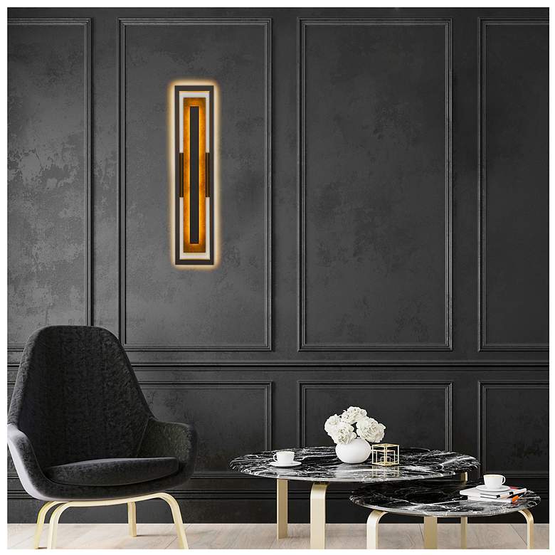 Image 7 Alteck Panels 32 1/4" High Dark Bronze LED Wall Sconce more views