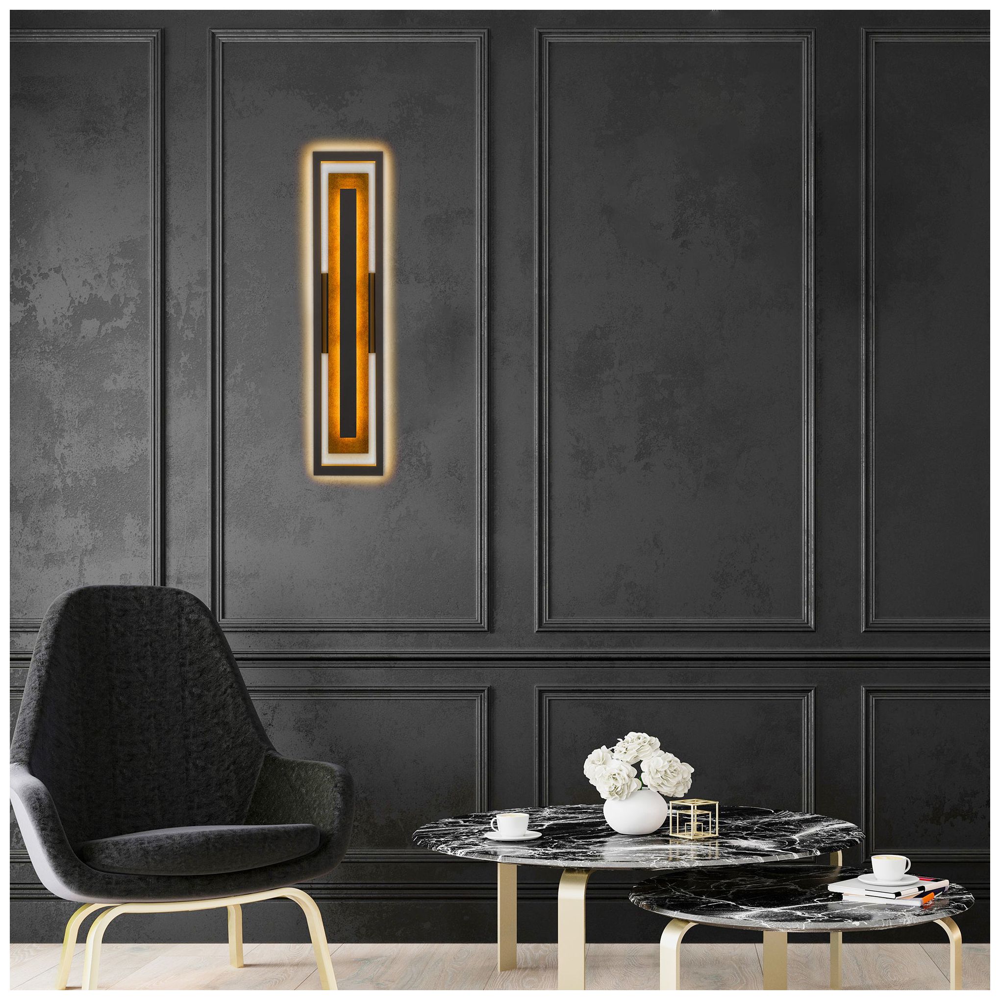 Image 7 Alteck Panels 32 1/4" High Dark Bronze LED Wall Sconce more views