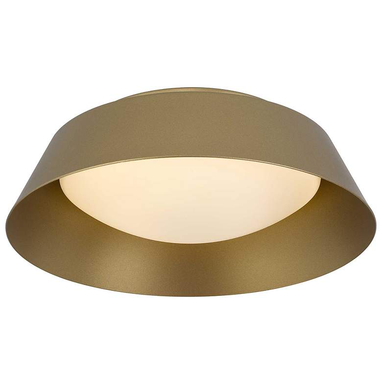 Image 4 Alteck Pez 11" Painted Brass LED Flush Mount more views