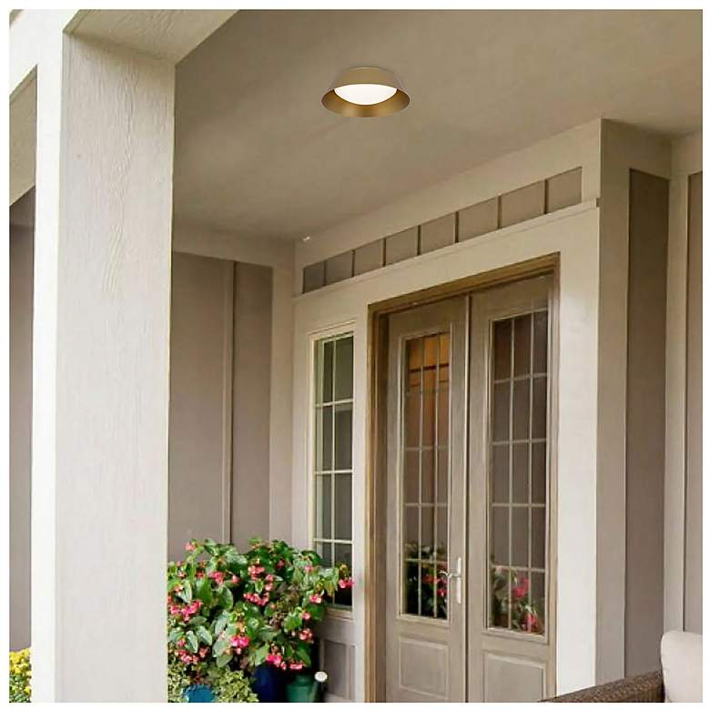 Image 6 Alteck Pez 11" Painted Brass LED Flush Mount more views