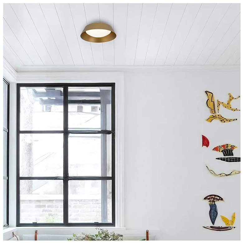 Image 7 Alteck Pez 11" Painted Brass LED Flush Mount more views