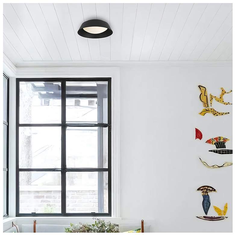 Image 7 Alteck Pez 11" Sand Black LED Flush Mount more views